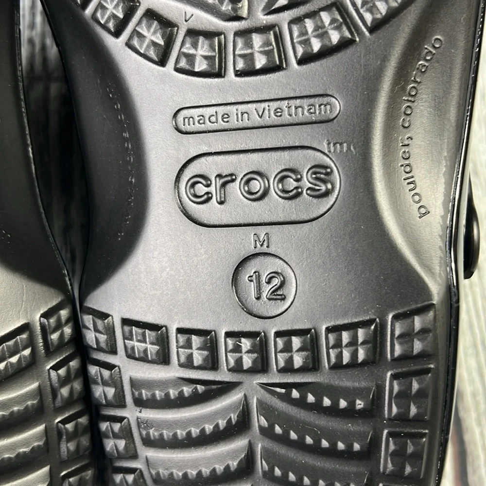 Crocs x Ron English Area 54 Boys: Black Slip On Clog Sandals Mens Size 12